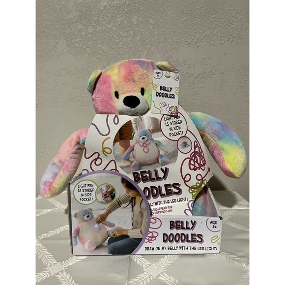 BELLY DOODLES PLUSH BEAR DRAW ON BELLY WITH INCLUDED LED LIGHT PEN AGES 3+ - Picture 2 of 5
